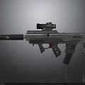 Futuristic Sci Fi Weapon With Scope Black Stock And Silver Mechanical Body