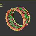 Shiny Gold And Silver Stylish Ring With Intricate Decorative Pattern As Daily Living Accessory