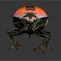 Red and Black Beetle Showcasing Vibrant Green and Pink Iridescent Colors on Dark Background