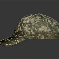 Camouflage Patterned Baseball Hat In Green And Beige For Casual Military Style Wear