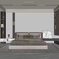 Modern Bedroom Interior Design With Plush Bed Soft Rug And Decorative Plant