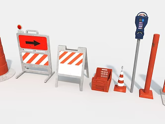 Traffic Supplies Household Supplies Retro Railing Bucket Pile Bucket 3d model