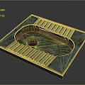 Ancient Square Bronze Artifact Featuring Green Patina And Central Circular Hole