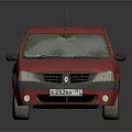 Red Renault Sedan With Shiny Exterior And Classic Design Details
