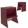 Two Modern Red Geometric Design Stools with Sleek Structure and Minimalist Look 3d model