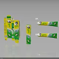 Green Yellow Toothpaste Tubes With Unfolded Packaging Box And Teeth Design For Daily Living Essentials