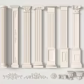 Classical White Roman Columns With Decorative Designs And Architectural Elements 3d model