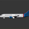 Sleek White Passenger Plane With Blue Red Tail Row Of Windows And Shiny Wings
