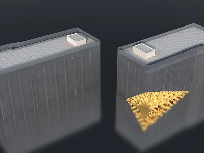 Modern Commercial Complex With High Rise Buildings And Golden Triangular Exterior Design 3d model