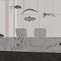 Modern reception desk 3d model