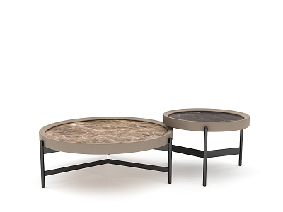 Modern Italian Marble Coffee Table Set Round Table 3d model