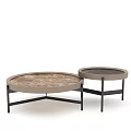 Modern Italian Marble Coffee Table Set Round Table 3d model