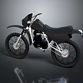 Modern Black Dirt Bike With Sleek Design Large Wheels And Black Seat