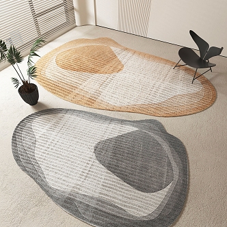 Modern Shape Carpet Abstract Carpet 3d model