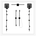 Modern Wall Sconces With Black Metal Structure And White LED Lighting For Interior Decoration