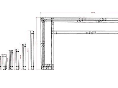 Commercial Equipment Frame Structure With Multiple Metal Bars And Assembly Components 3d model