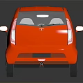 Red Small Car With Sleek Exterior Design And Compact Body Structure