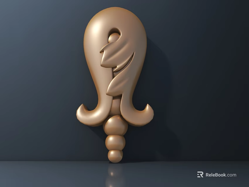 Artistic Golden Carved Decoration With Elegant Spiral Curves For Furniture Ornament 3d model 