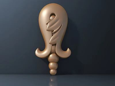 Artistic Golden Carved Decoration With Elegant Spiral Curves For Furniture Ornament 3d model