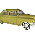 Vintage Yellow Classic Car With Sleek Body And Retro Design Features