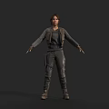 Game Cinematic Female Character In Tactical Outfit With Arms Outstretched 3D Model Design