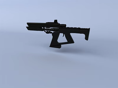 Black Tactical Rifle With Modern Design Scope And Ergonomic Grip Frame 3d model
