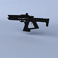 Black Tactical Rifle With Modern Design Scope And Ergonomic Grip Frame