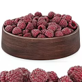 Fresh Ripe Raspberries in a Wooden Bowl for Healthy Snacking