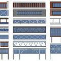 Modern Multi Storey Building Design With Steel Frame Glass Windows And Balconies