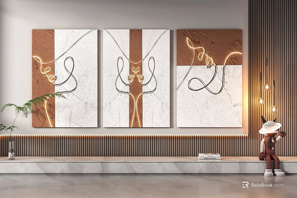 Elegant Modern Kitchen Interior Design With Marble Island Cabinets And Lighting 3d model