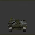 Military Combat Tank Featuring Camouflage Paint Cannon Turret And Antenna