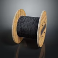 Industrial Black Cable Reel With Wooden Spool For Electrical Applications