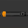 Modern Orange And Black Train Locomotive With Sleek Exterior And Reflective Surface