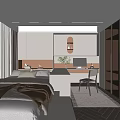 Modern Tatami Bedroom Interior Design With Tatami Bed Storage Cabinets Desk And Computer