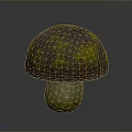 Vibrant Purple Mushroom With Yellow Intricate Patterns On Cap And Stem