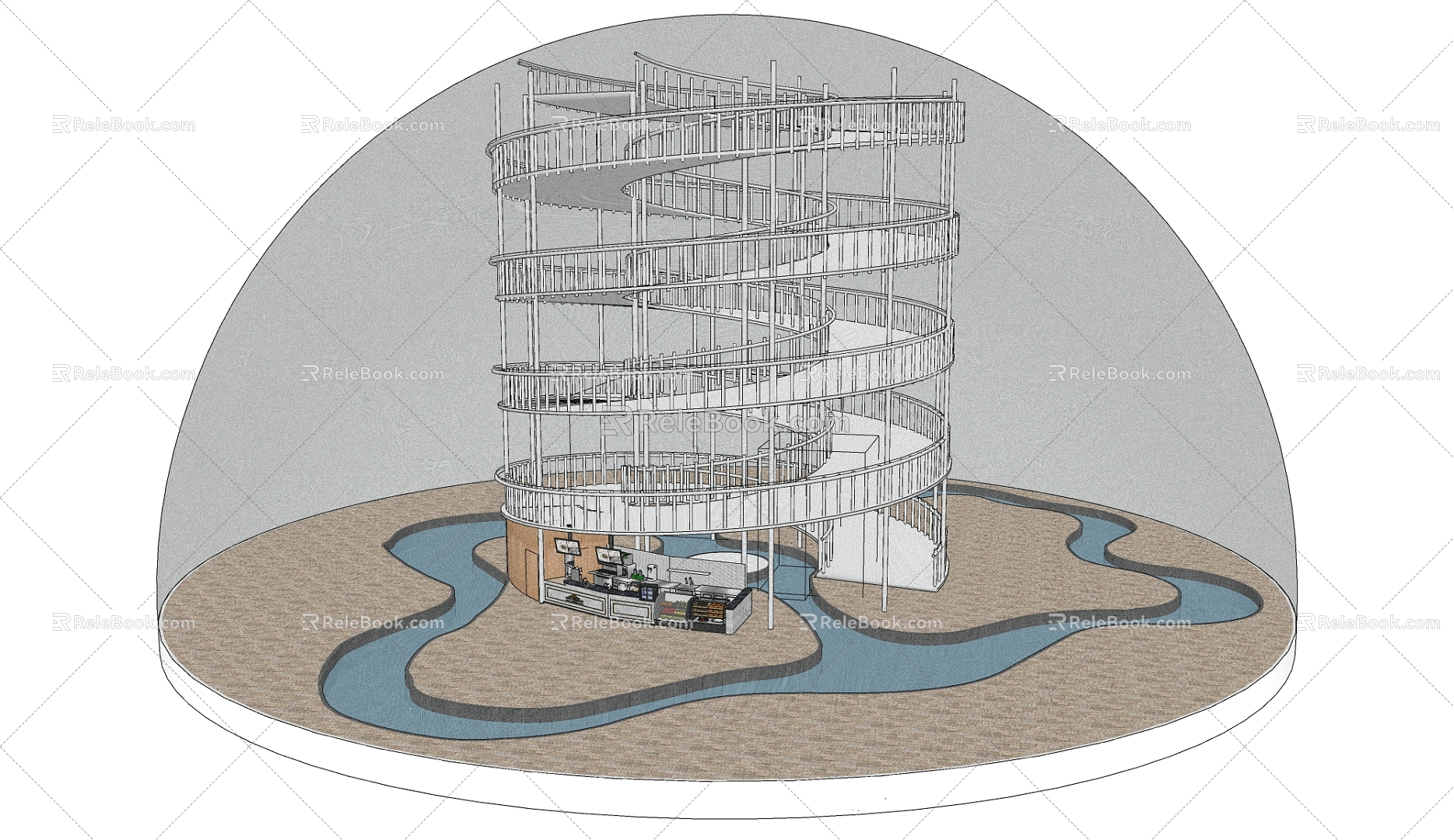 revolving staircase 3d model