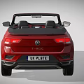 Red Volkswagen Convertible SUV Car With UK License Plate And Black Seats