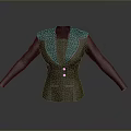 Classic Dark Colored Blazer Jacket With Lapel Design And Decorative Buttons