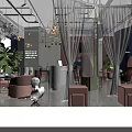 Stylish Beauty Salon Interior With Pink Arches White Sheer Curtains Blue Walls And Pink Furniture