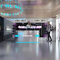 Mobile Digital Products Showcase In Modern Gift Box Shaped Booth With Black Ribbon Bow