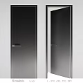 Modern Black Hinged Door Design With Sleek Metal Handle And Smooth Surface For Interior Use