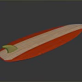 Stylish Red And Wooden Surfboard With Long Shape And Tail Fin For Daily Use