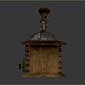 Vintage Manual Coffee Grinder With Wooden And Metal Kitchen Appliance Design