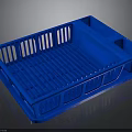 Blue Plastic Kitchen Dish Drying Rack With Divided Compartments And Tray