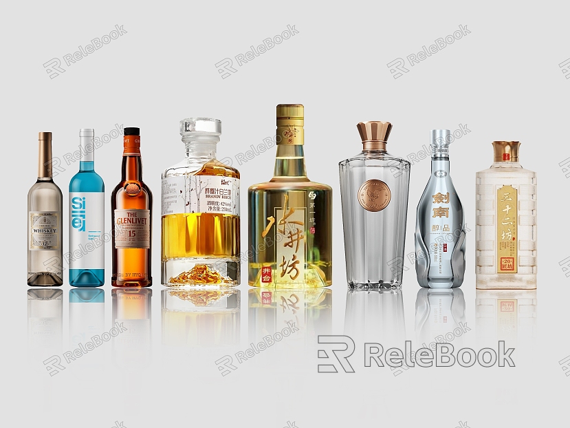 Liquor Bottled Wine Glass Bottle White Wine Bottle Wine Bottle Packaging Liquor Bottle Packaging Porcelain Bottle model