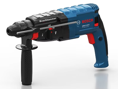 Bosch Rotary Hammer Power Tool With Blue Black Design For Construction Projects 3d model