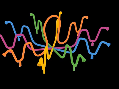 Colorful Curved Playground Equipment With Vibrant Tubes And Twisted Structures 3d model