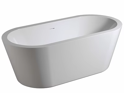 Modern White Freestanding Bathtub With Sleek Oval Shape And Smooth Surface 3d model