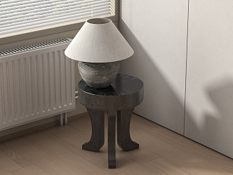 A few black old wooden side lamps 3d model