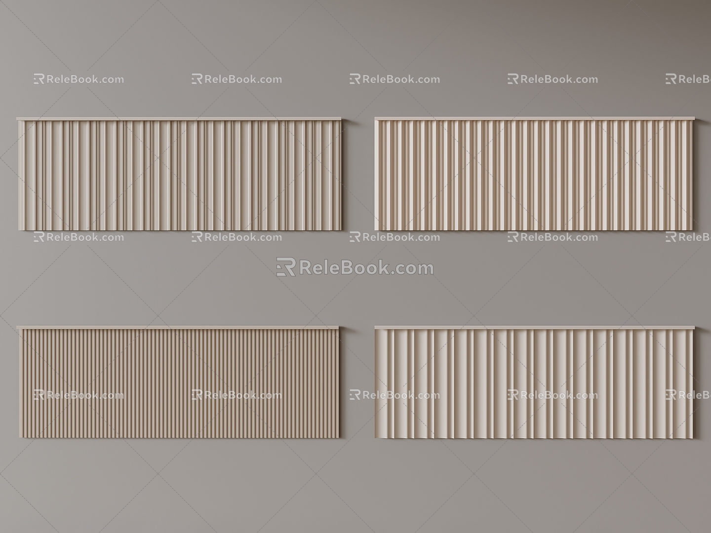 Modern Dado Grille Panel Great Wall Panel 3d model